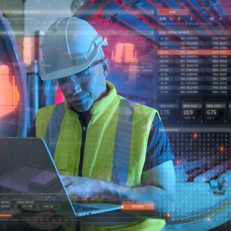 Industrial engineer working on a laptop